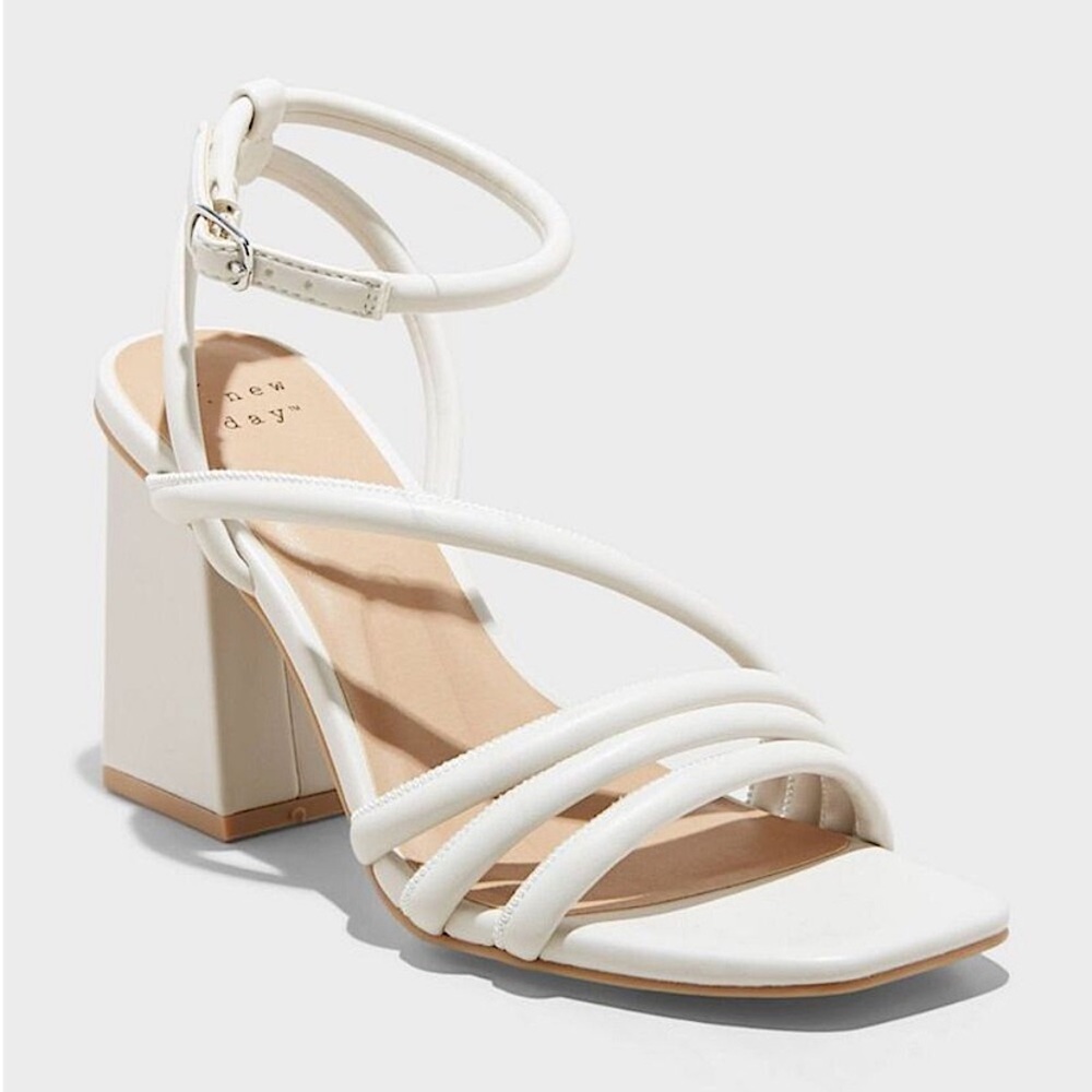 NWOB Ivory strappy heels, size 9.5